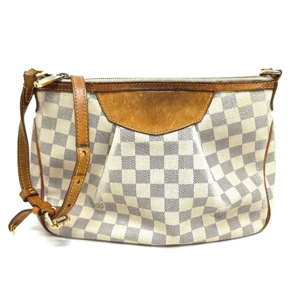 LOUIS VUITTON N41113 Damier Azur Siracusa PM Bag Crossbody Shoulder Bag - Picture 1 of 15